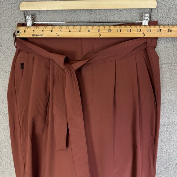 S Athleta Skyline Pant II Womens 6 Rose High Rise Tapered Leg Tie Waist Pleated - Picture 3 of 11